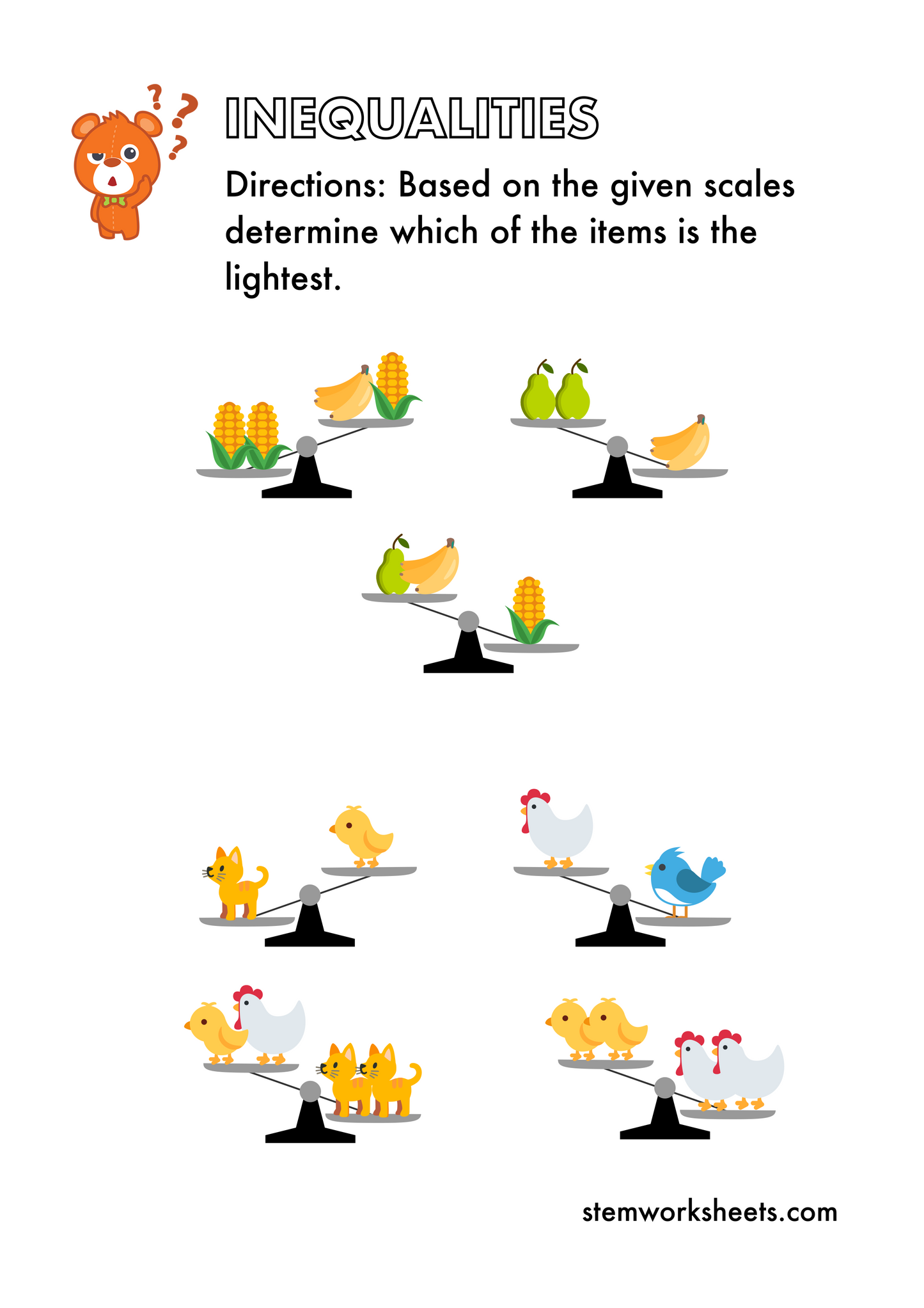FREE Balancing Scales Inequalities