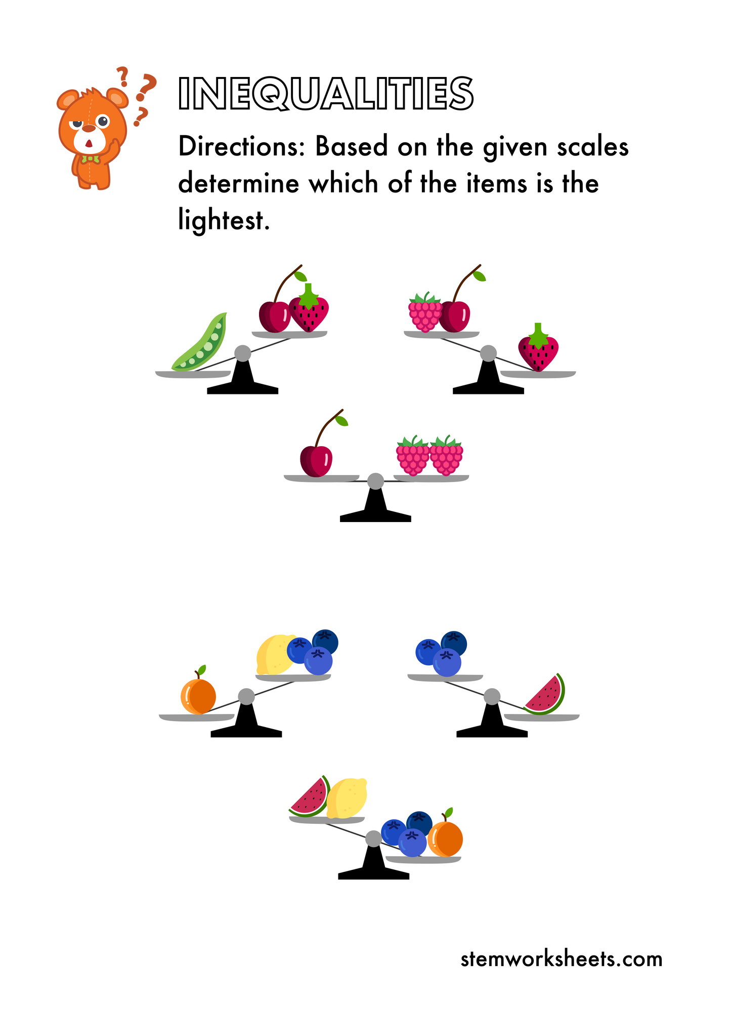 FREE Balancing Scales Inequalities
