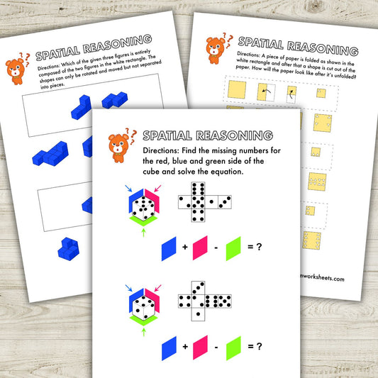 FREE Printable first grade spatial reasoning worksheets and second grade spatial reasoning worksheets! Spatial reasoning skills!