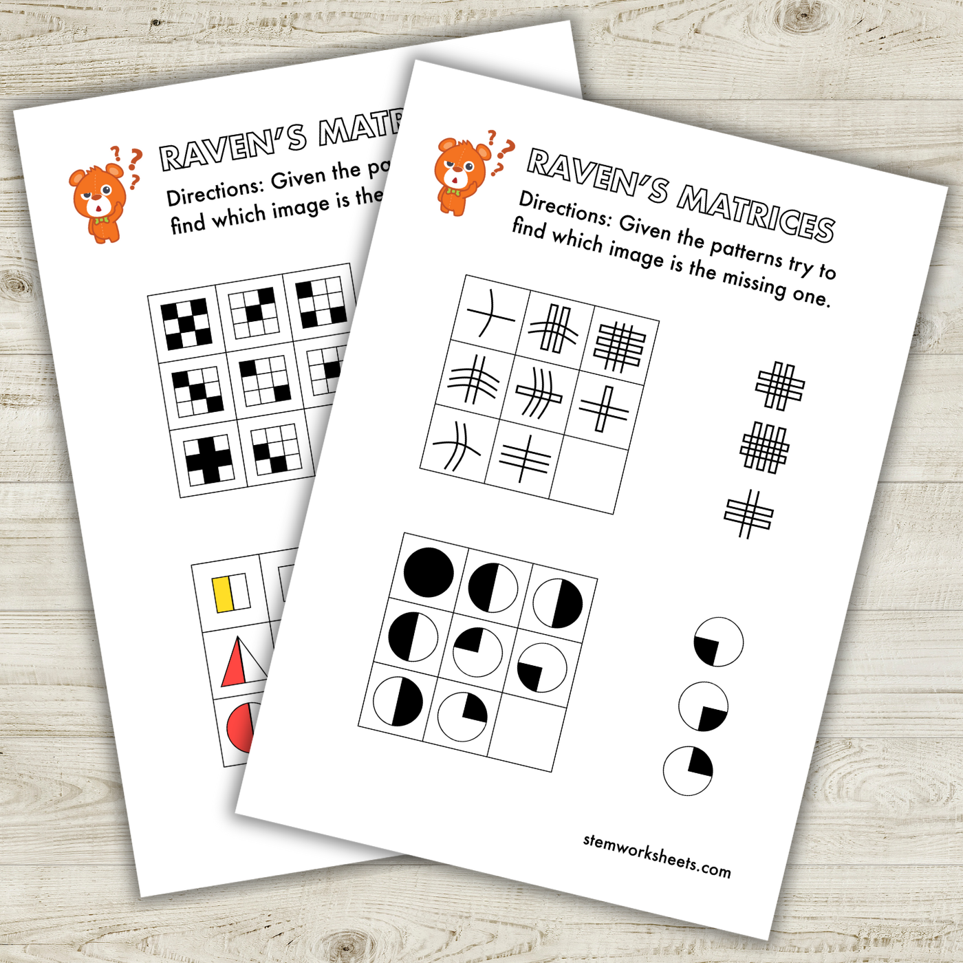 FREE Kindergarten Printables!Raven’s Progressive Matrices. Gifted and talented kindergarten workbook