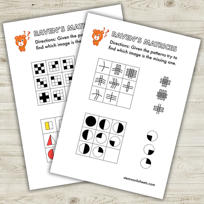 FREE Kindergarten Printables!Raven’s Progressive Matrices. Gifted and talented kindergarten workbook