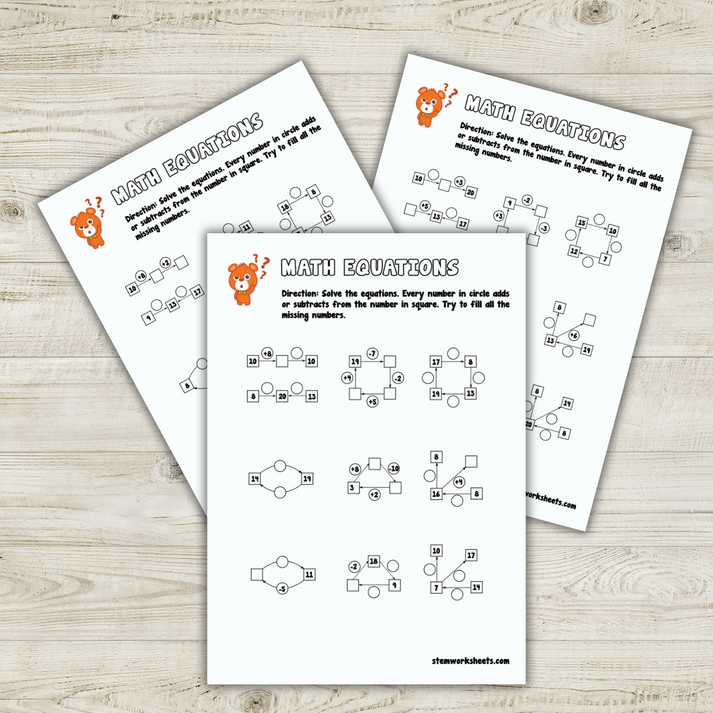 Grade 1 And Kindergarten Math Worksheets FREE PDF Equations Package 1 ...