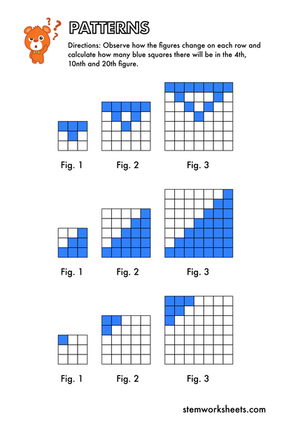 FREE Growing Patterns Pack 2 – STEMWorksheets