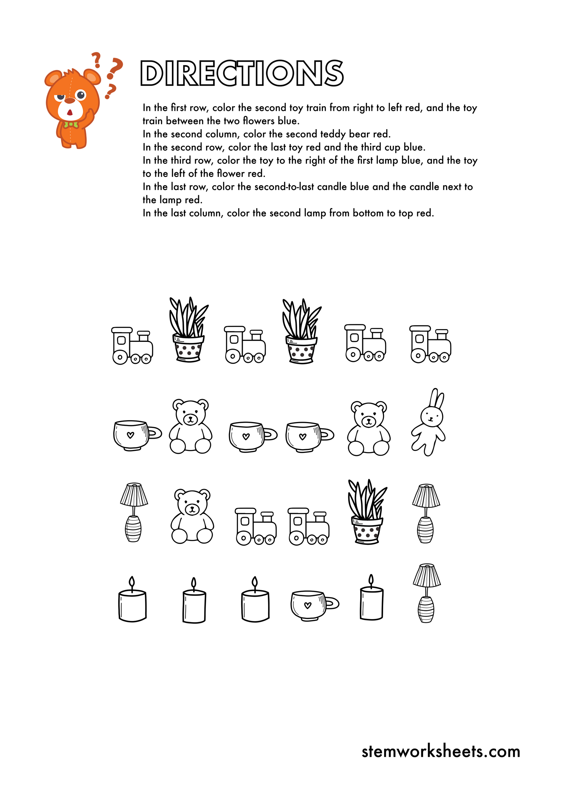Help your preschooler master positional words with our FREE Directions &amp; Position Worksheets pack! These engaging puzzles and hands-on activities help children learn concepts like left, right, up, down, above, below, in front of, behind, on, under,&nbsp;next to, etc. A playful way to build spatial awareness, visual thinking, and kindergarten readiness.
Suitable for pre-K and kindergarten. Subscribe to get notified when a new package is ready for download!