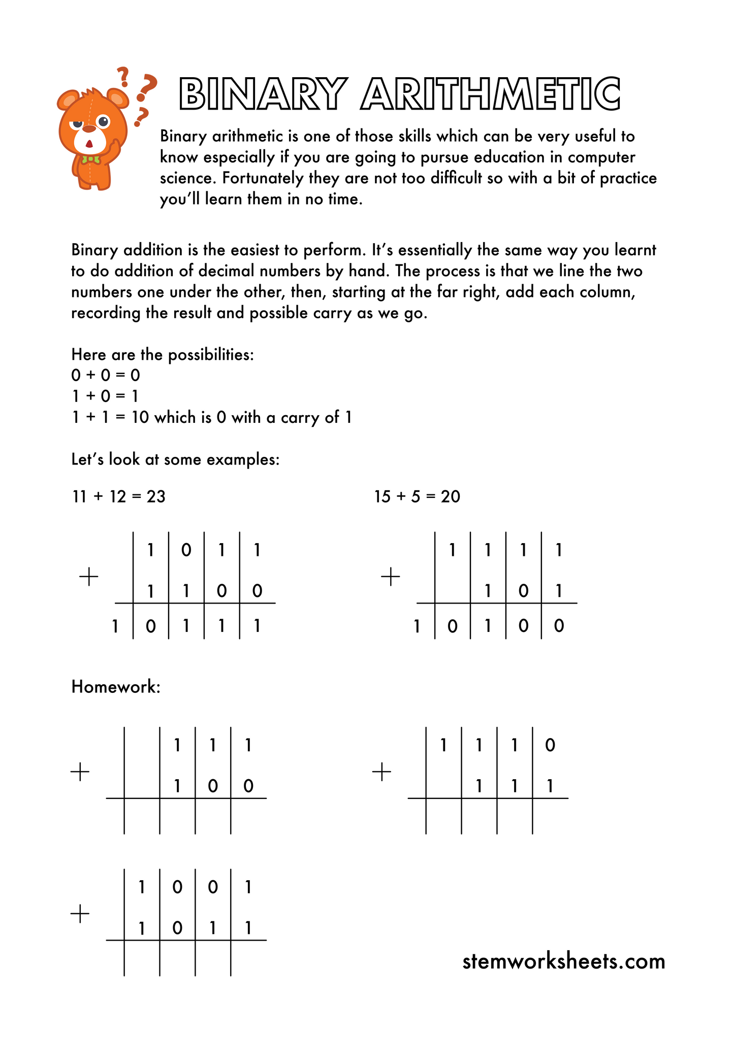 FREE Binary Arithmetic Pack 1