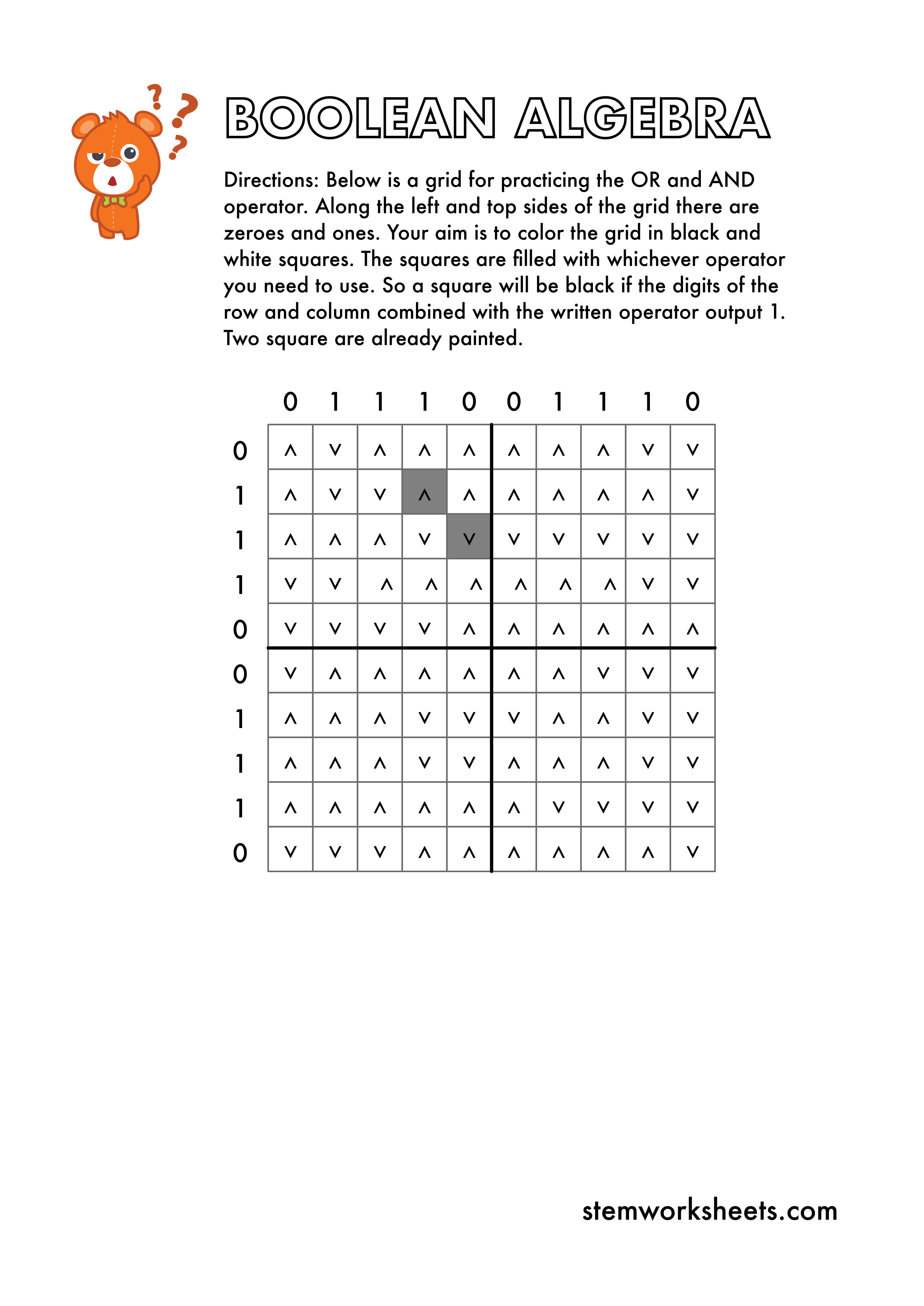 FREE Boolean Algebra Pack – STEMWorksheets