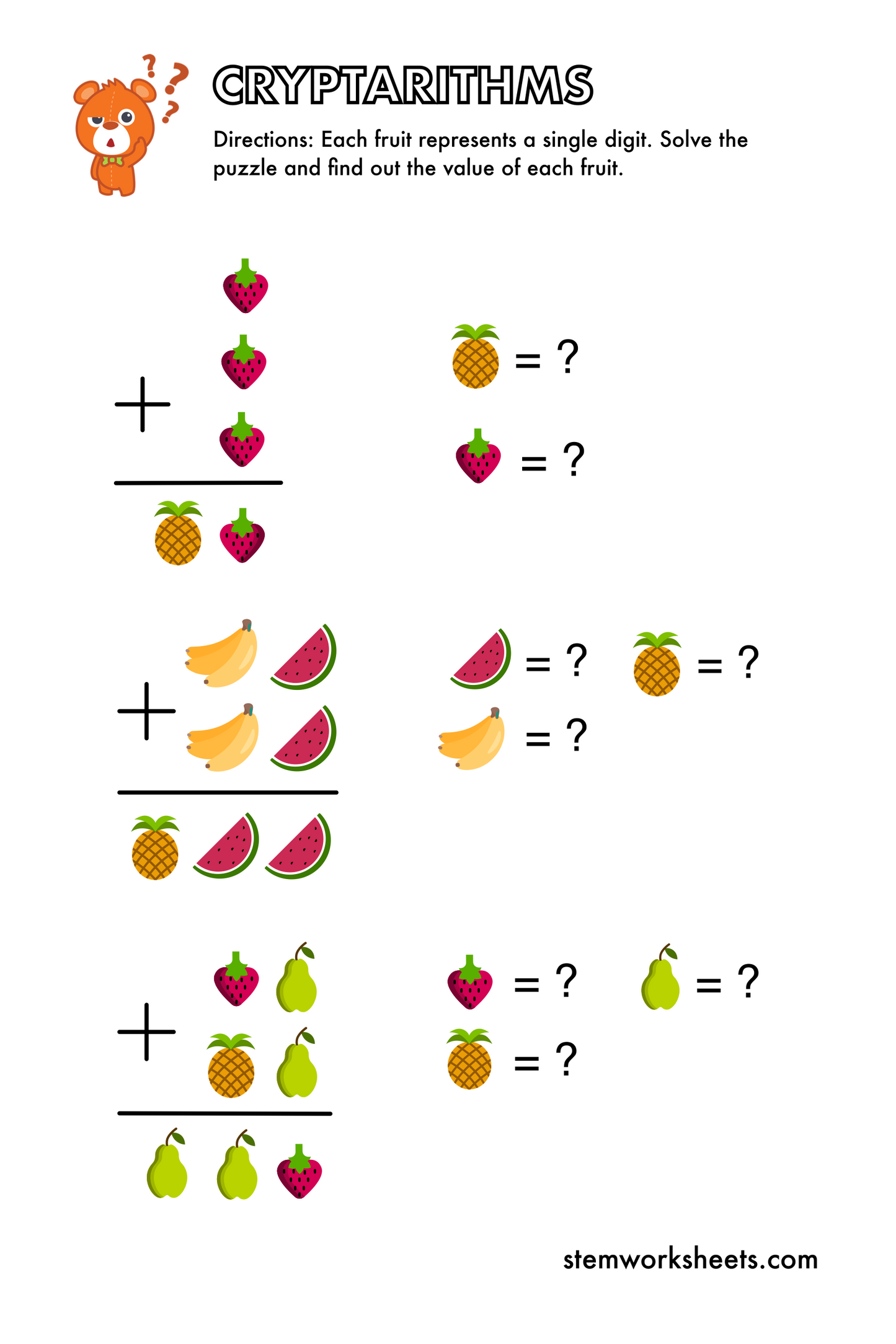 FREE Cryptarithms Pack 1