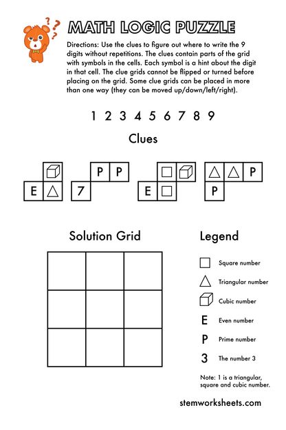 FREE Math Logic Puzzles Pack 4