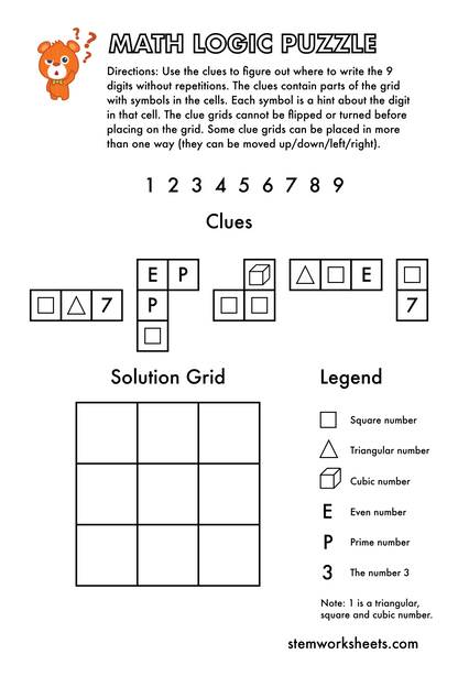 FREE Math Logic Puzzles Pack 4