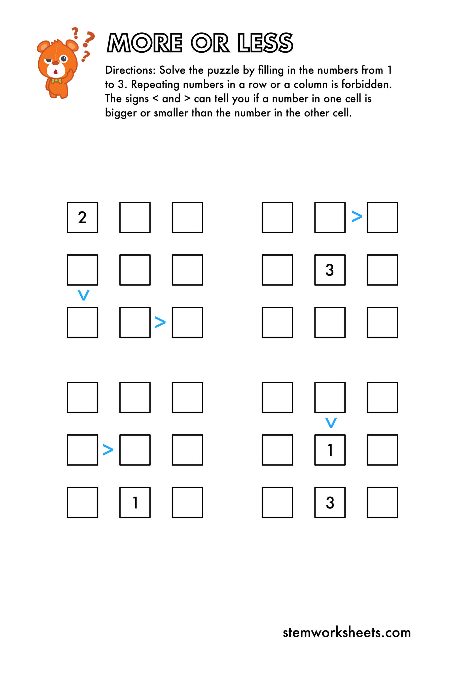 Download a FREE package with More or Less Kindergarten Activity Worksheets for kids ages 3-5. These interactive and visual worksheets will help kindergarteners improve their number sense and critical thinking abilities. For children who are still learning how to count numbers correctly, doing more or less worksheets can help them to train their counting ability as well as understand the ‘which is greater vs which is lesser’.&nbsp;
Suitable for kindergarten and first grade. Subscribe to get notified when a n
