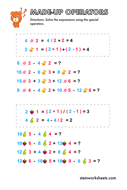 FREE Math Made-Up Operators Pack 1