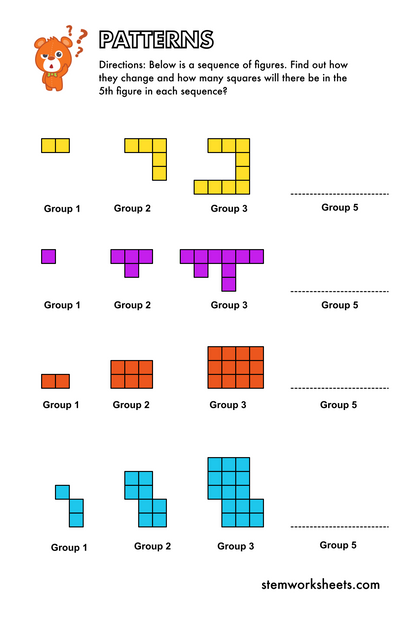 Download our FREE PDF package with first grade growing patterns worksheets and second grade growing patterns worksheets.