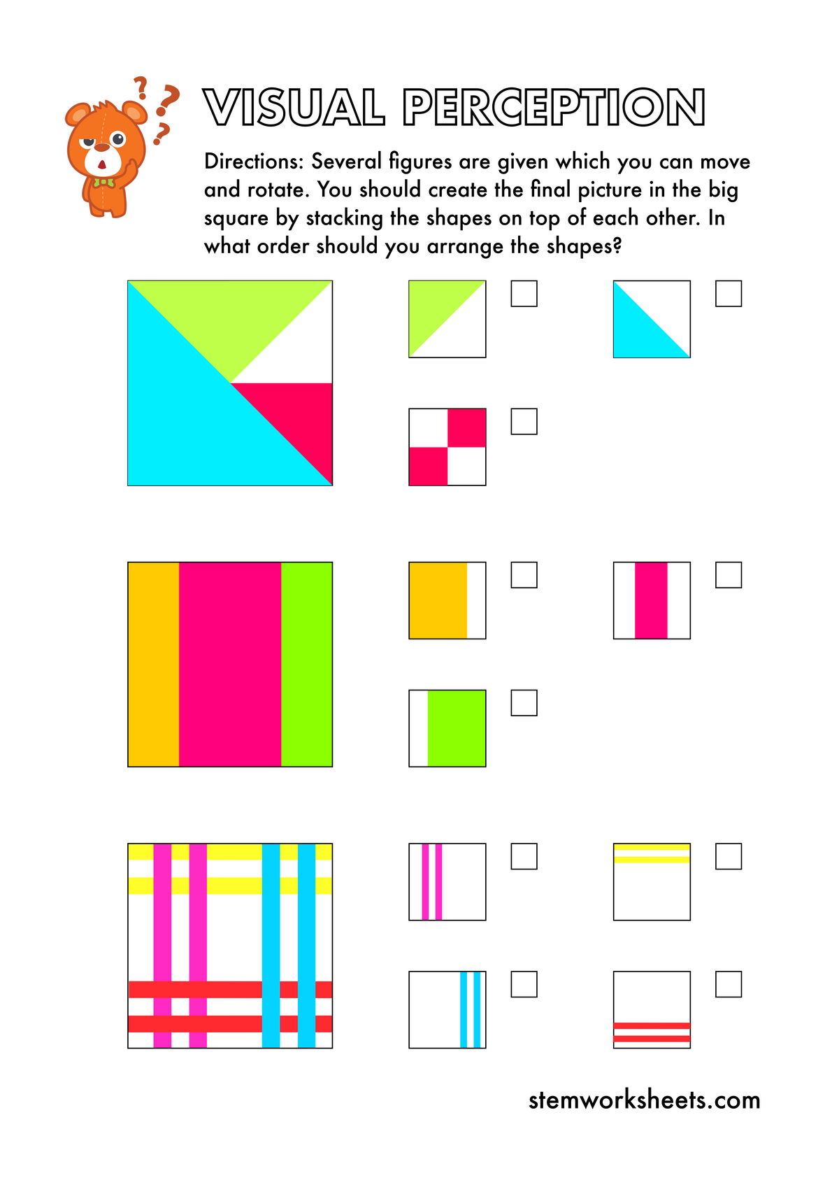 FREE Visual Perception Pack 3 – STEMWorksheets