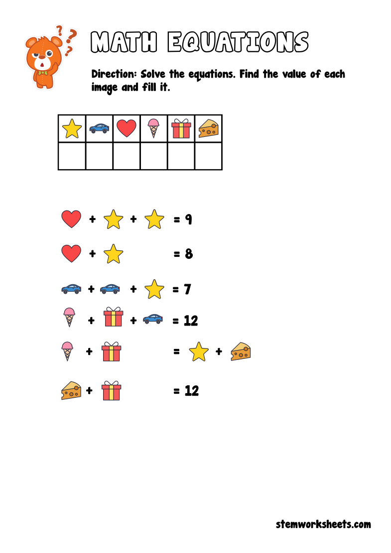 grade-1-and-kindergarten-math-worksheets-free-pdf-equations-package-2-stemworksheets for Free Math Puzzles Worksheets Printables Grade 1 And Kindergarten Math Worksheets FREE PDF Equations Package 2 – STEMWorksheets for Free Math Puzzles Worksheets Printables