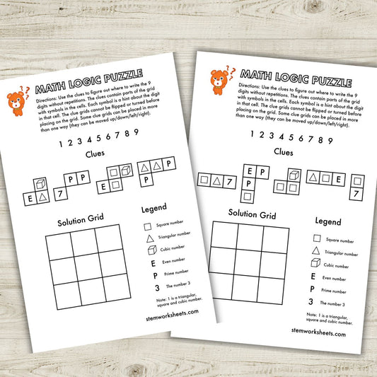 FREE Math Logic Puzzles Pack 4