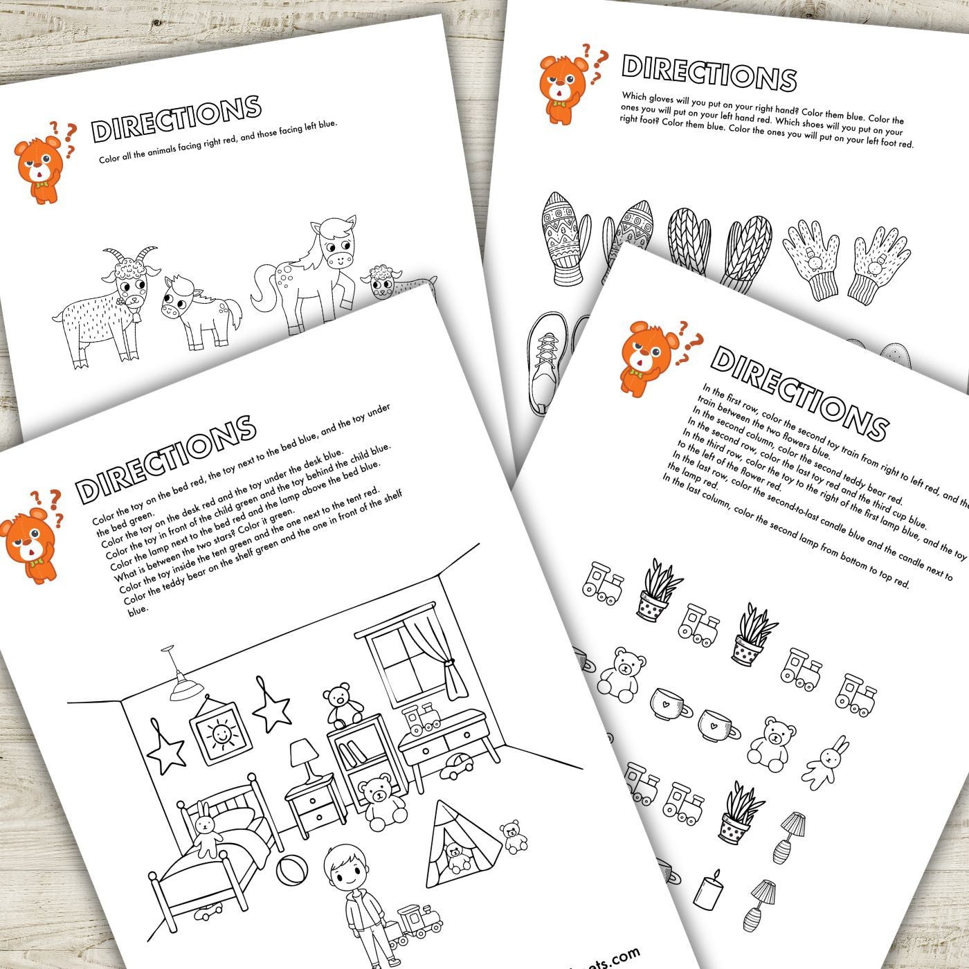 Help your preschooler master positional words with our FREE Directions &amp; Position Worksheets pack! These engaging puzzles and hands-on activities help children learn concepts like left, right, up, down, above, below, in front of, behind, on, under,&nbsp;next to, etc. A playful way to build spatial awareness, visual thinking, and kindergarten readiness.
Suitable for pre-K and kindergarten. Subscribe to get notified when a new package is ready for download!