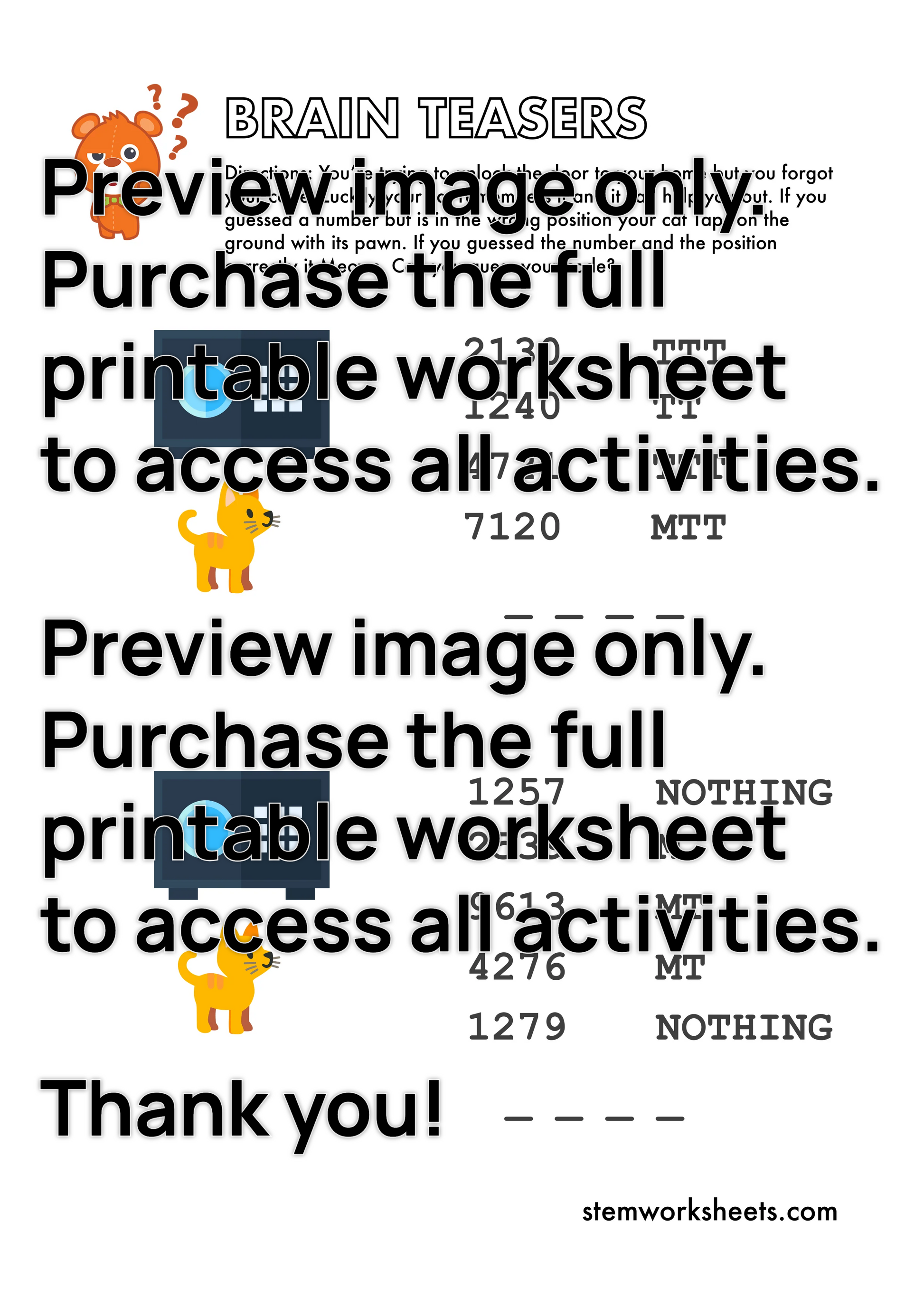 Watermarked - Code-Breaking Brain Teasers Pack 2